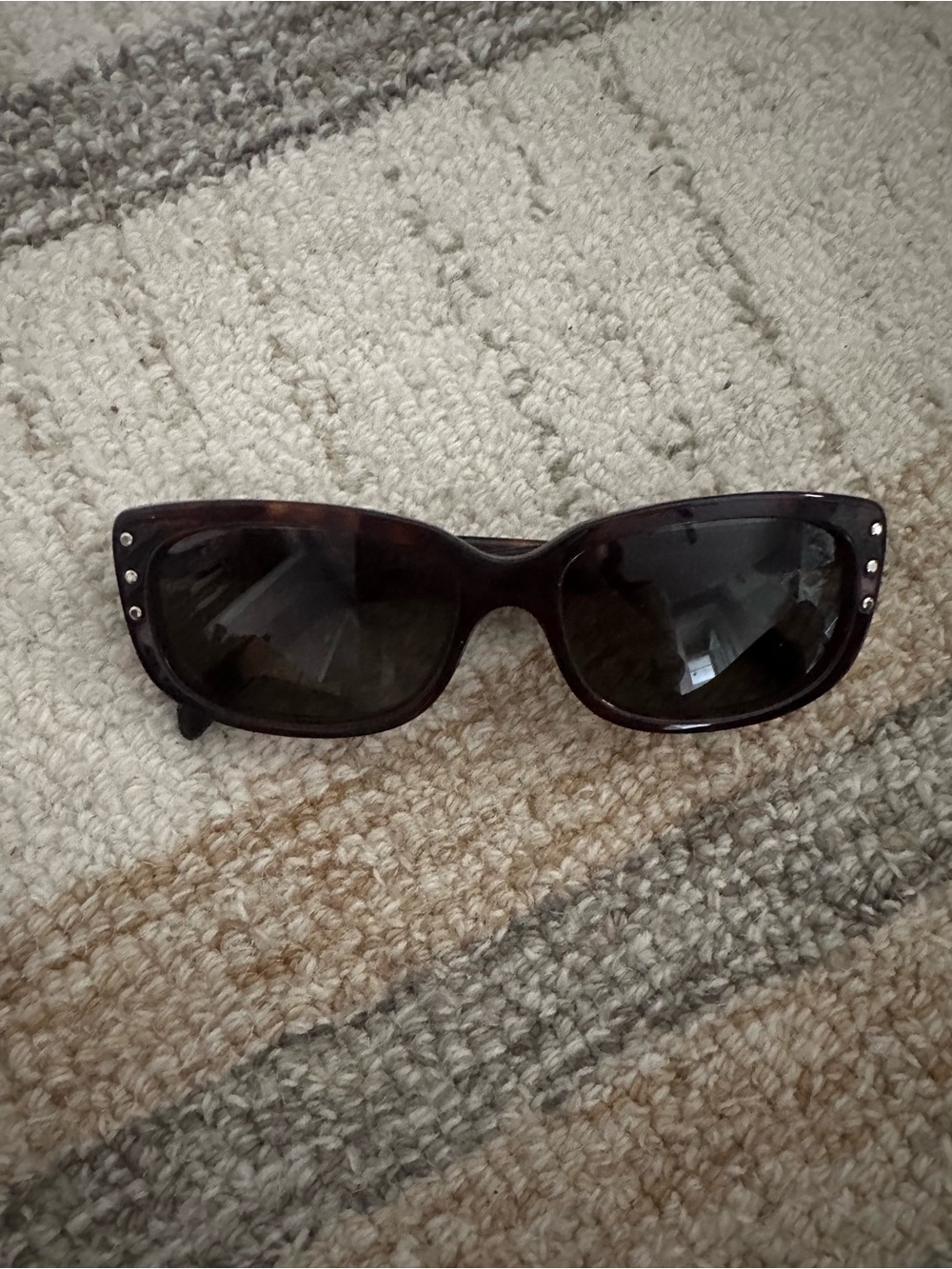 Celine Women’s Dark Tortoiseshell Sunglasses with Stud Accent - Picture 5 of 9